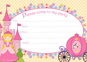 yellow and pink Cinderella invite template