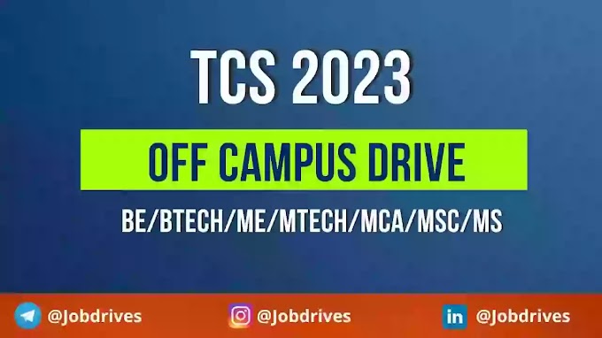 TCS Recruitment Drive for 2023 Passout graduates