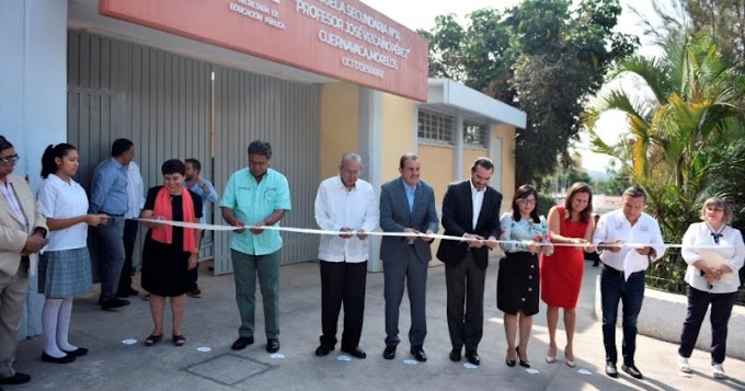 Estados//Inaugura Cuauhtémoc Blanco nuevas instalaciones de Secundaria 14 de Cuernavaca