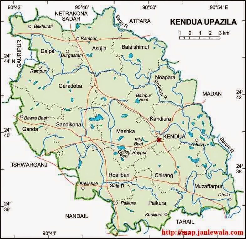 kendua upazila map of bangladesh
