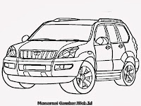 Gambar Mobil Toyota Land Cruiser Untuk Mewarnai