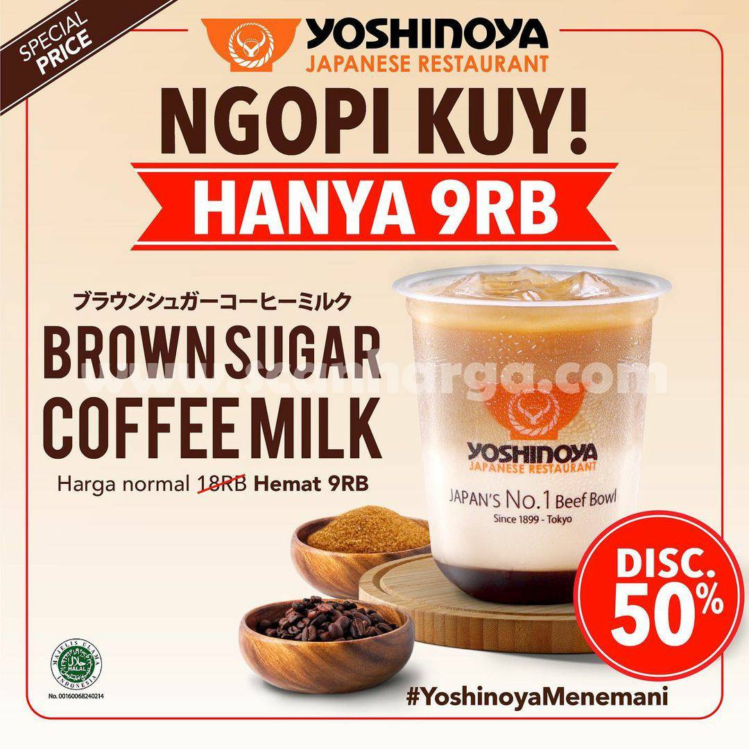 Promo YOSHINOYA Brown Sugar Coffee Milk cuma Rp. 9.000