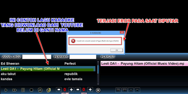 cara mengatasi eror pada lagu karaoke