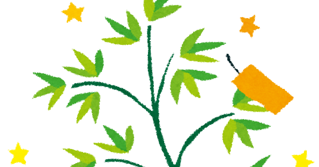 七夕のイラスト 笹の葉と短冊 背景無し かわいいフリー素材集 いらすとや