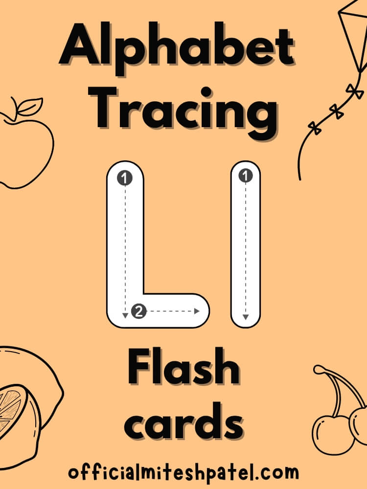 Free Printable Letter L Alphabet Tracing Flash Cards