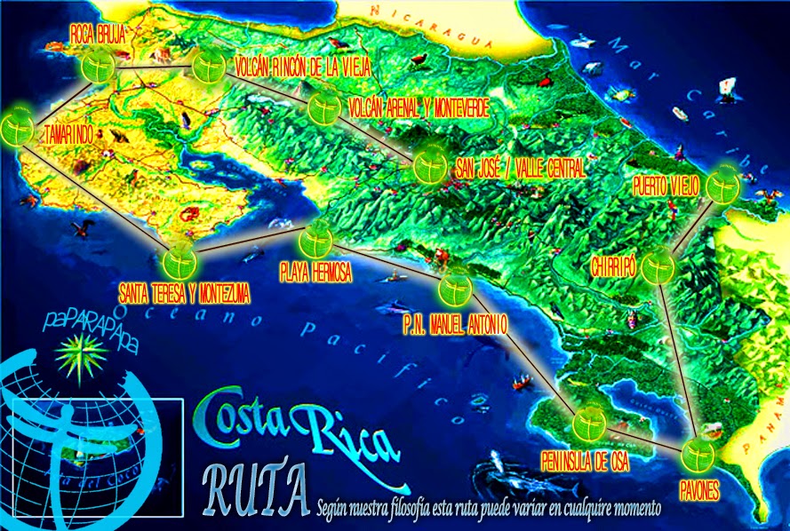 Ruta para Costa Rica para viajeros mochileros