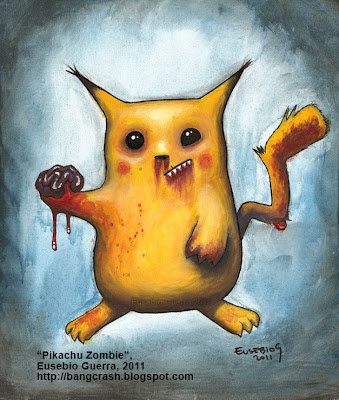 Zombie Pikachu, ゾンビピカチュウ, Eusebio Guerra, 2011, Acrylic on canvas