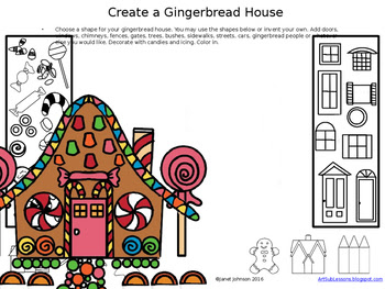 Art Sub Plans Worksheets About Gingerbread Houses