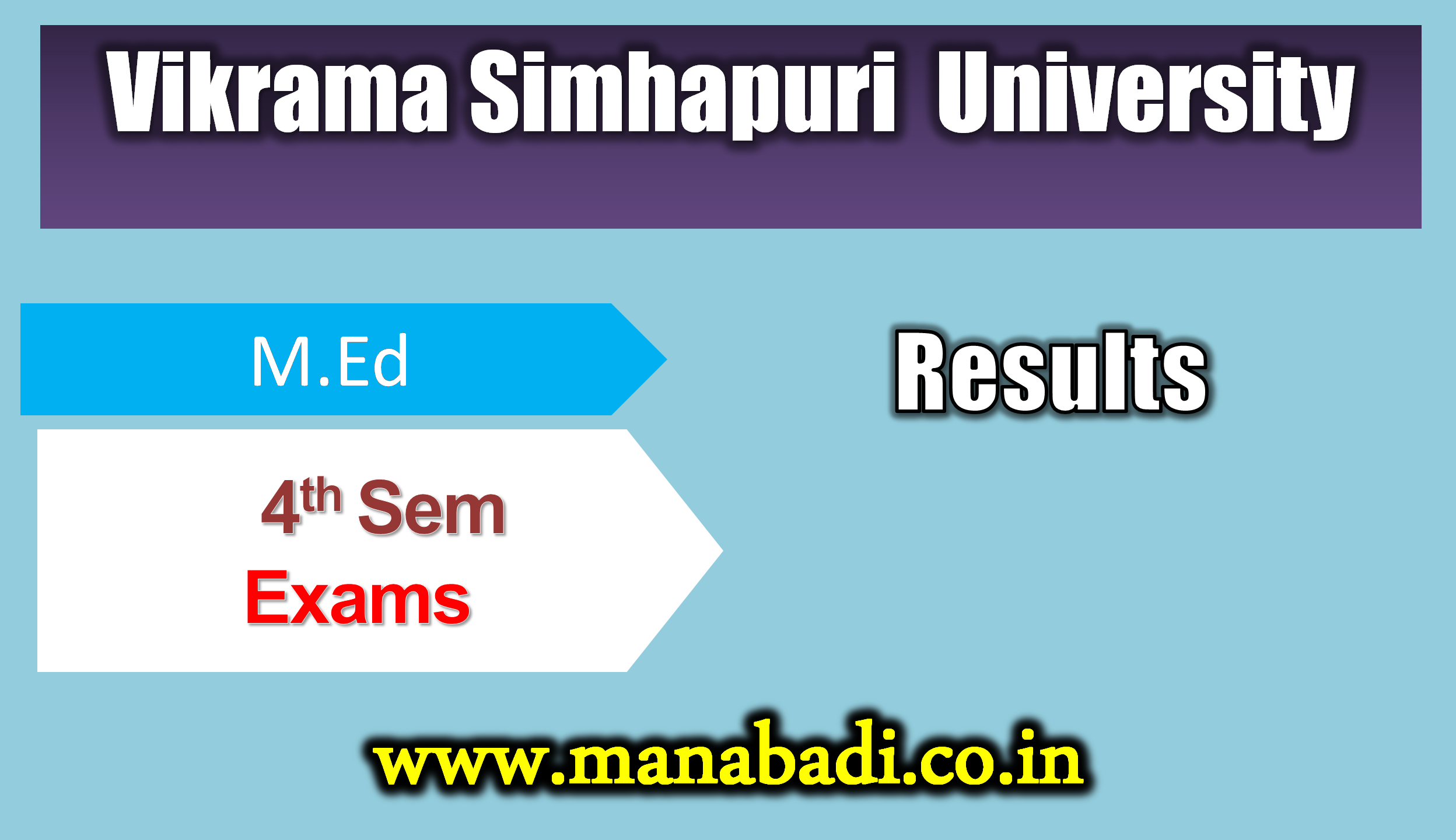Vikrama Simhapuri University - M.Ed 4th Sem Exam August, 2023 Results