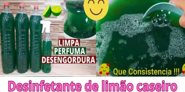 Desinfetante de limão caseiro feito com as cascas do limão