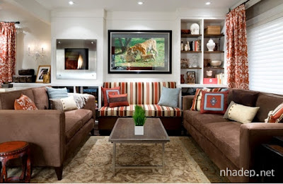 Mẫu sofa màu nâu ấn tượng cho không gian sống đẹp