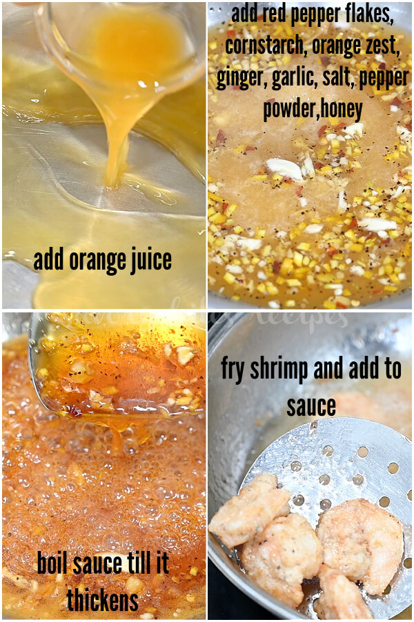 instructions to make the honey orange firecracker shrimp