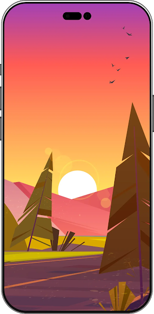 beautiful sunset landscape wallpaper for ios 16