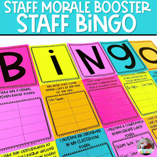 Grab this staff BINGO activity to use in your school this year to increase staff productivity and fun in your school this year.