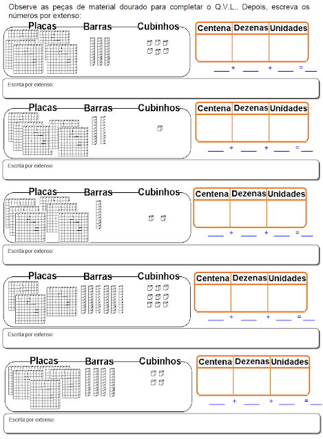 CENTENA - Atividades com material dourado