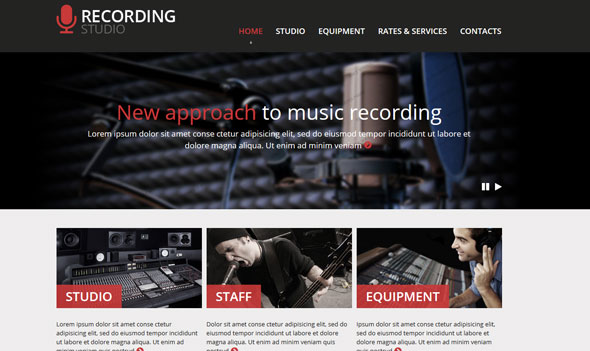 Recording Studio - Responsive Website HTML Template