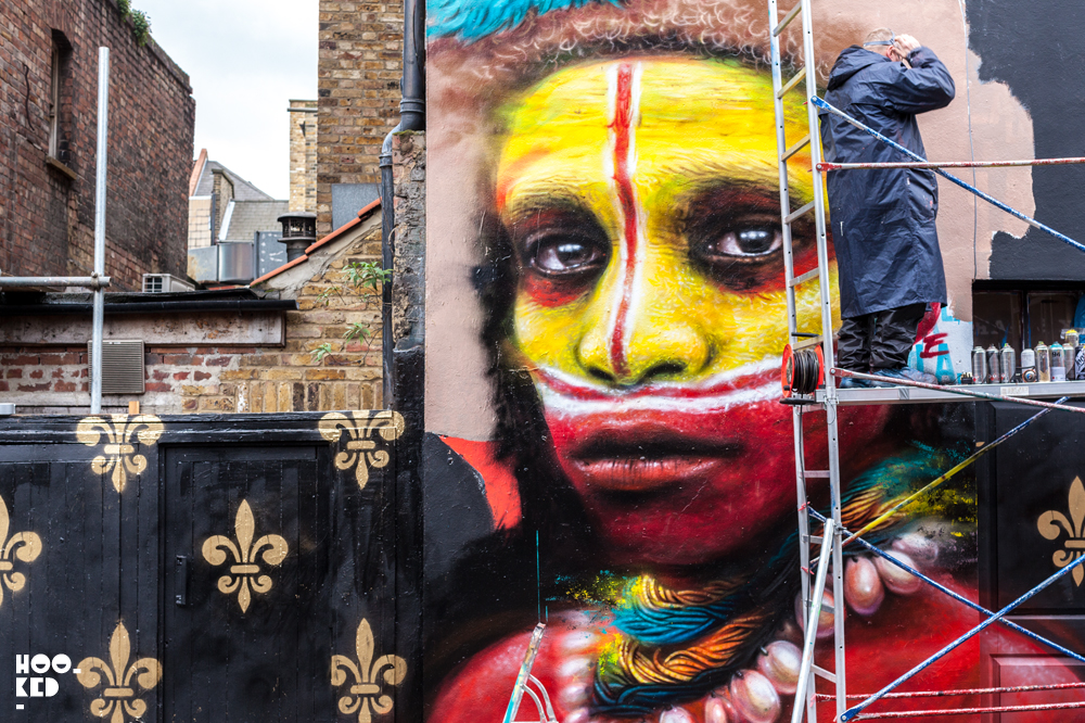 Magnificent Mural on Hanbury Street, London by artist Dale Grimshaw