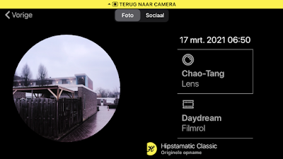 Screenshot Hipstamatic-instellingen Chao Tang + Daydream