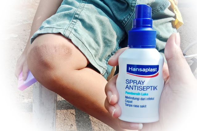 Anak belajar bersepeda aman berkat Hansaplast Spray Antiseptik