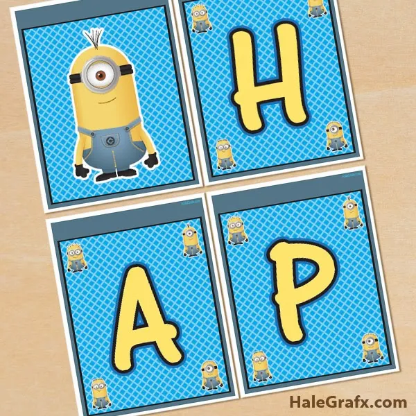 Minions Free Printable Happy Birthday Banners