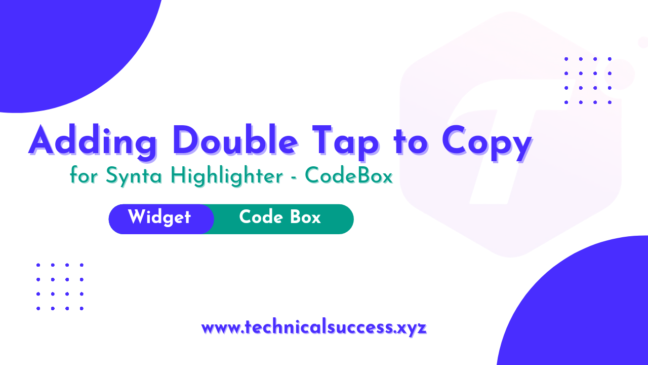 Adding Double Tap to Copy for Synta Highlighter - CodeBox