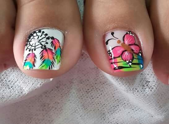 Disenos De Pedicure Con Flores Y Mariposas Dibujos Para A Colorear