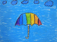 Harmony Arts Academy Drawing Classes Tuesday 30-July-19 Neeraja Sameer Lad 8 yrs Umbrella Manmade Objects, Object Drawing Oil Pastels, Paper SSDP - (03) - Third