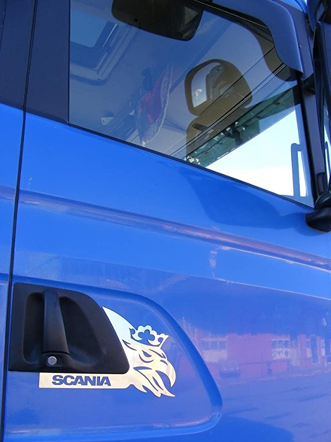  2 Panneau de porte en acier inoxydable poli Décorations pour Scania R/G/P Truck