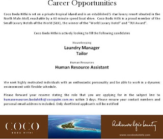 Career Opportunities in Maldives