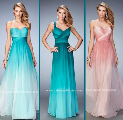 La Femme Gradient Pallets Prom Dress