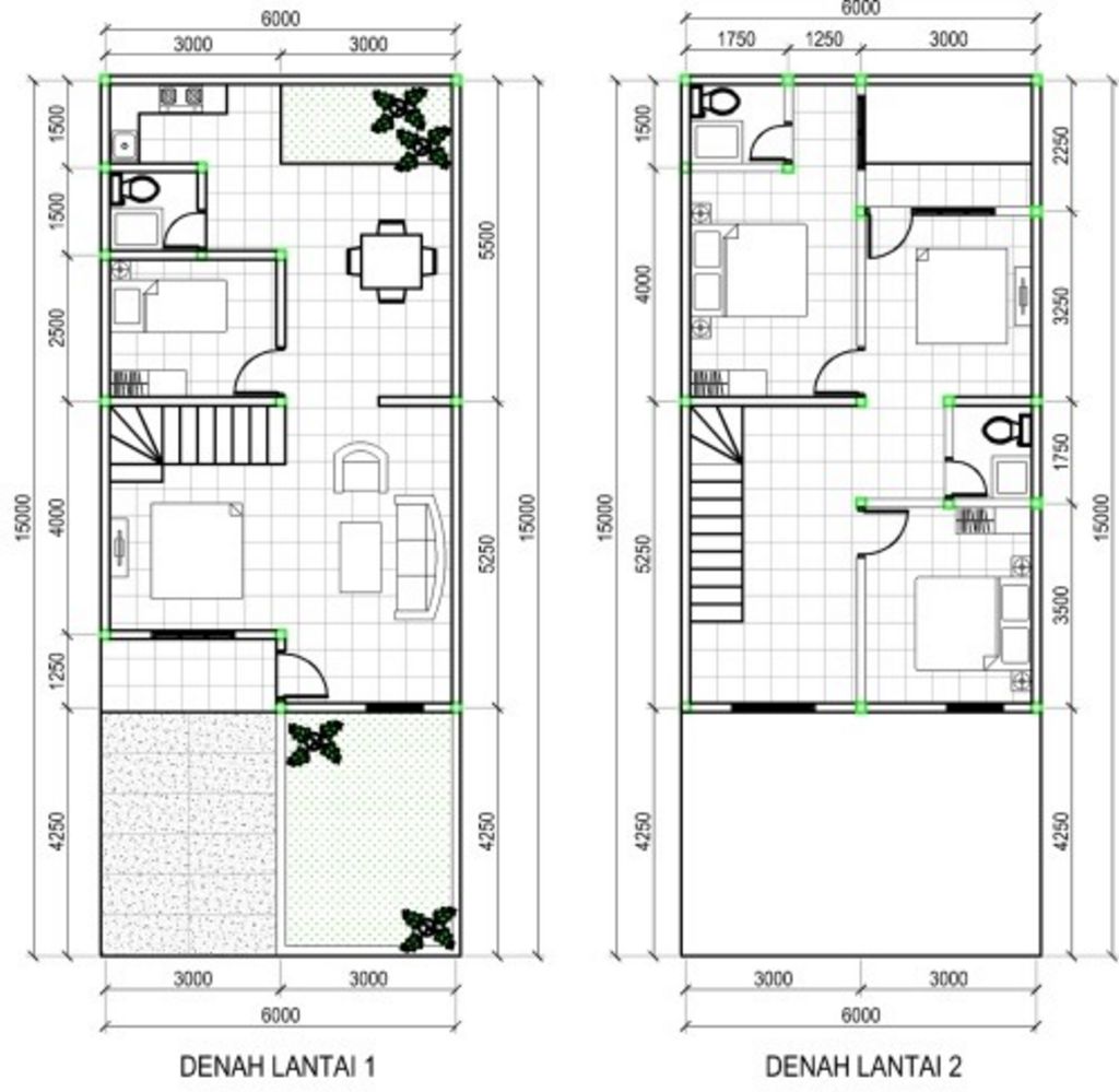 Rancangan Denah Rumah Minimalis 2 Lantai Tipe 100 Terkini