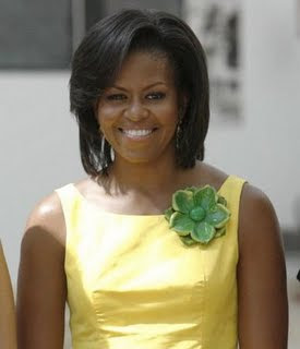 Michelle Obama floral brooches, flower jewellery