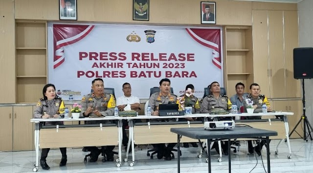 TOTAL KEJAHATAN TAHUN 2023 DI BATU BARA NAIK 6% DIBANDINGKAN TAHUN 2022