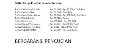 Daftar harga laundry