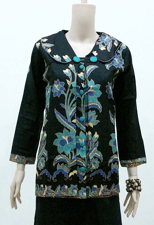 10 Baju  Batik Kerja Muslimah Lengan Panjang 1000 Model  
