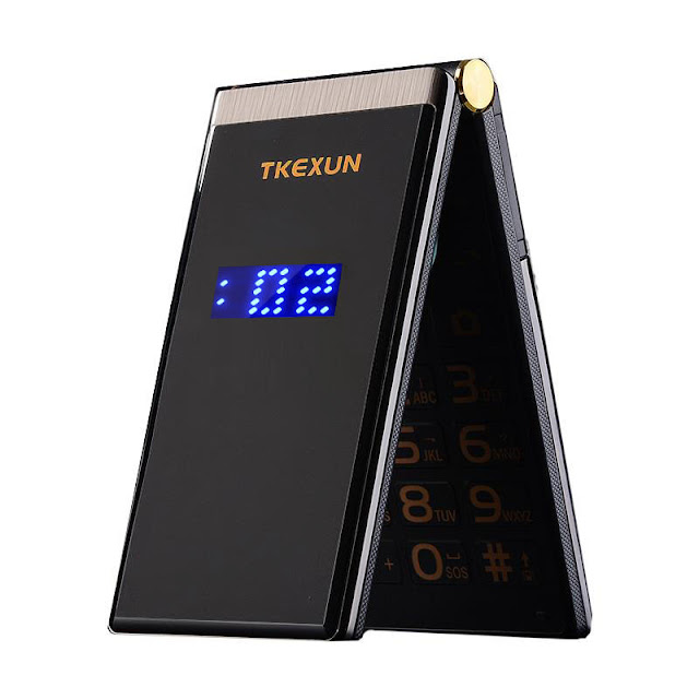 TKEXUN M2 Flip Phone 2800mAh 3.0 inch Touch Screen Blutooth FM Dual Sim Card Flip Feature Phone 