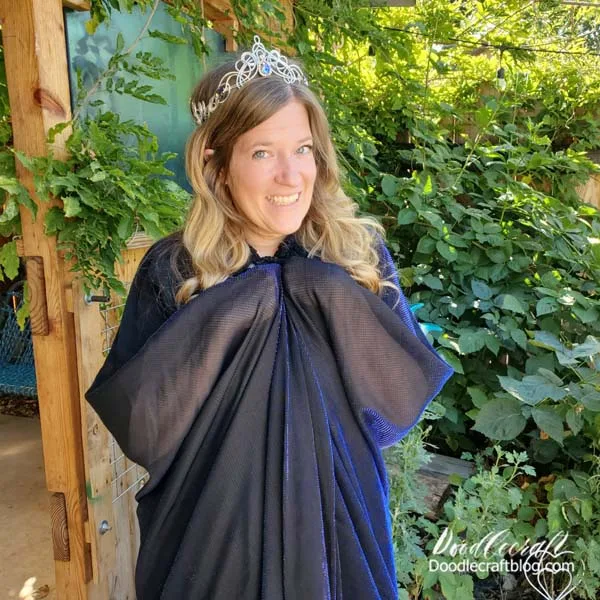 This cape is a perfect accessory for a Halloween costume, fantasy cosplay, renaissance faires and more!   I wore this cape to church because it is just so much fun!
