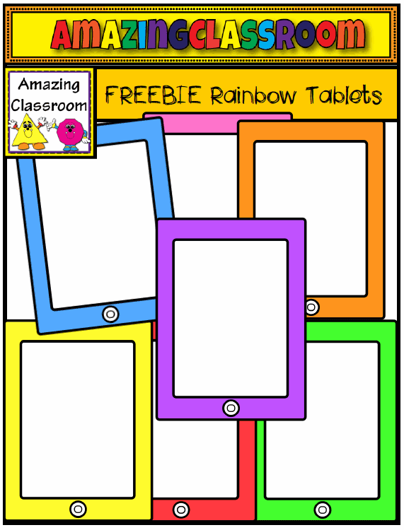 http://www.teacherspayteachers.com/Product/FREE-Rainbow-Tablets-Clip-Art-Set-1106729