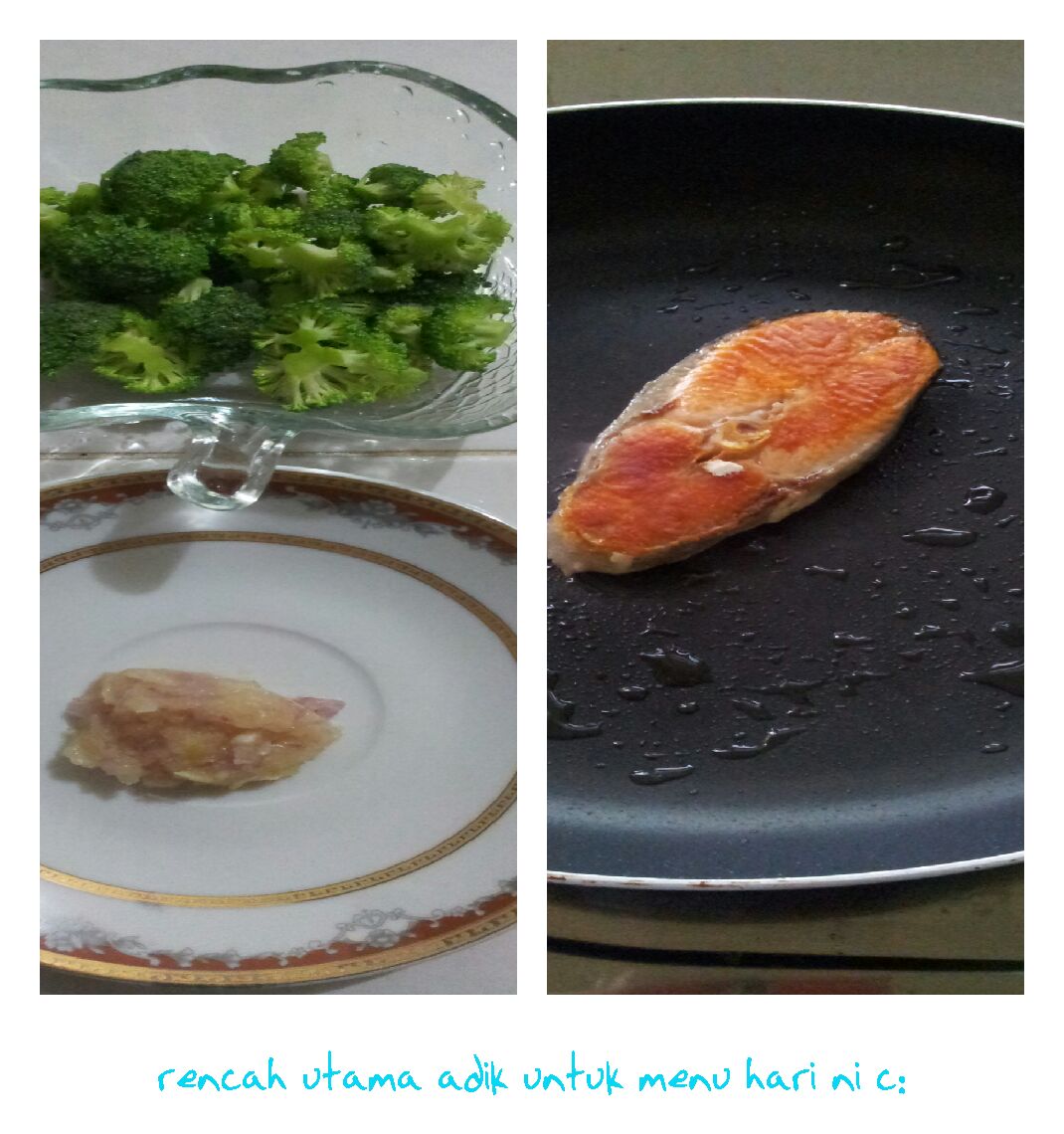 Manjaku Little Qalesya Baby S Recipe Bubur Ikan Salmon Bersama Brokoli C
