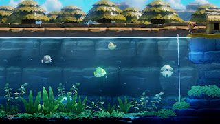 the fishing pond with all five types of fish and the Blooper right below Link