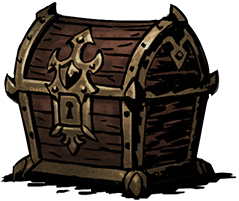 Cofre de Herencia, un curio presente en cualquier área de Darkest Dungeon