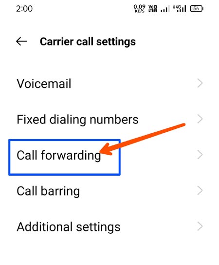 Call forwarding option