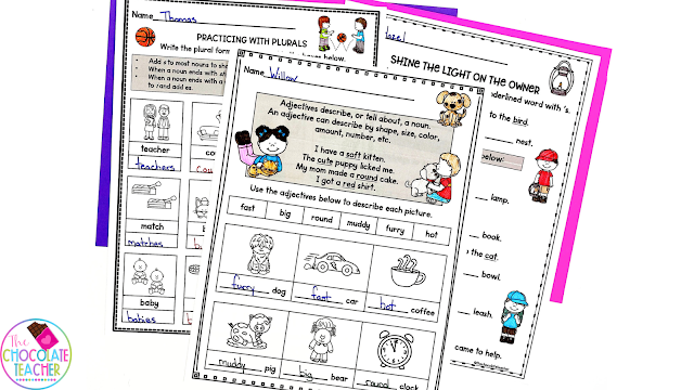 Daily morning sort and grammar worksheets like these will help you effortlessly fit teaching grammar into your day each and every day of the week.