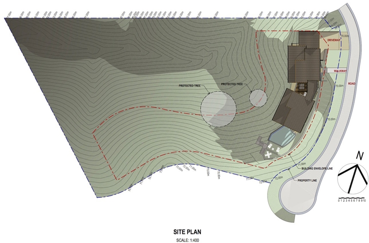Site plan of Bartlett Home by SARCO Architects