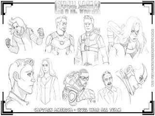 captain america civil war all team coloring pages