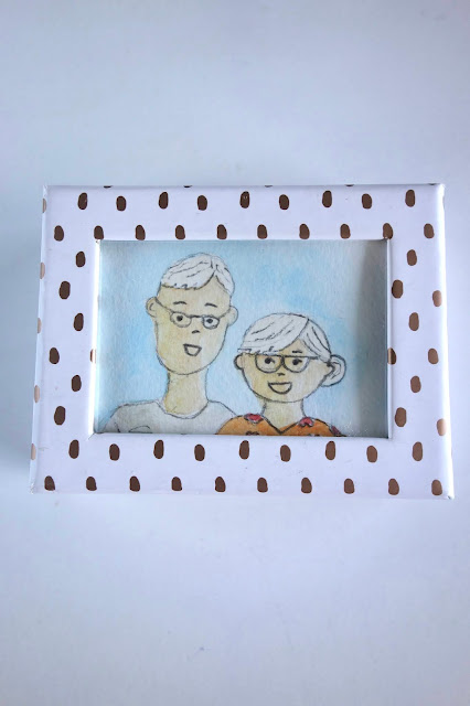 National Grandparents Day, blah to TADA, sketch, watercolor, watercolor painting, people sketches, watercolor portraits, portraits, caricature, portrait in a box, uses for an empty box