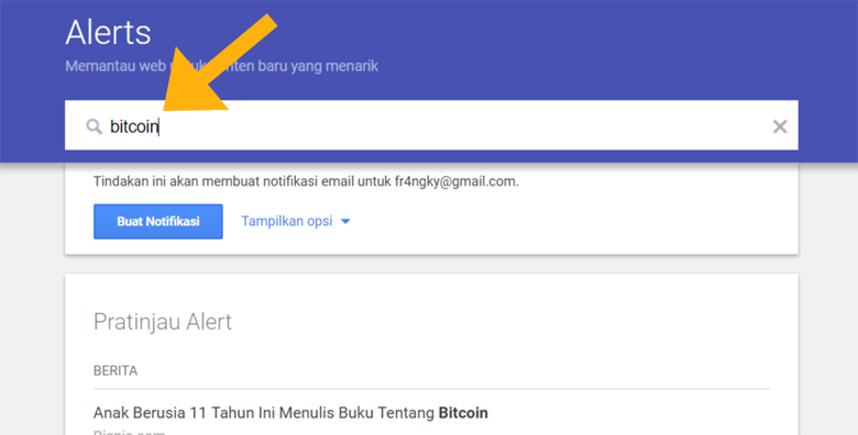 Cara menggunakan Google Alerts