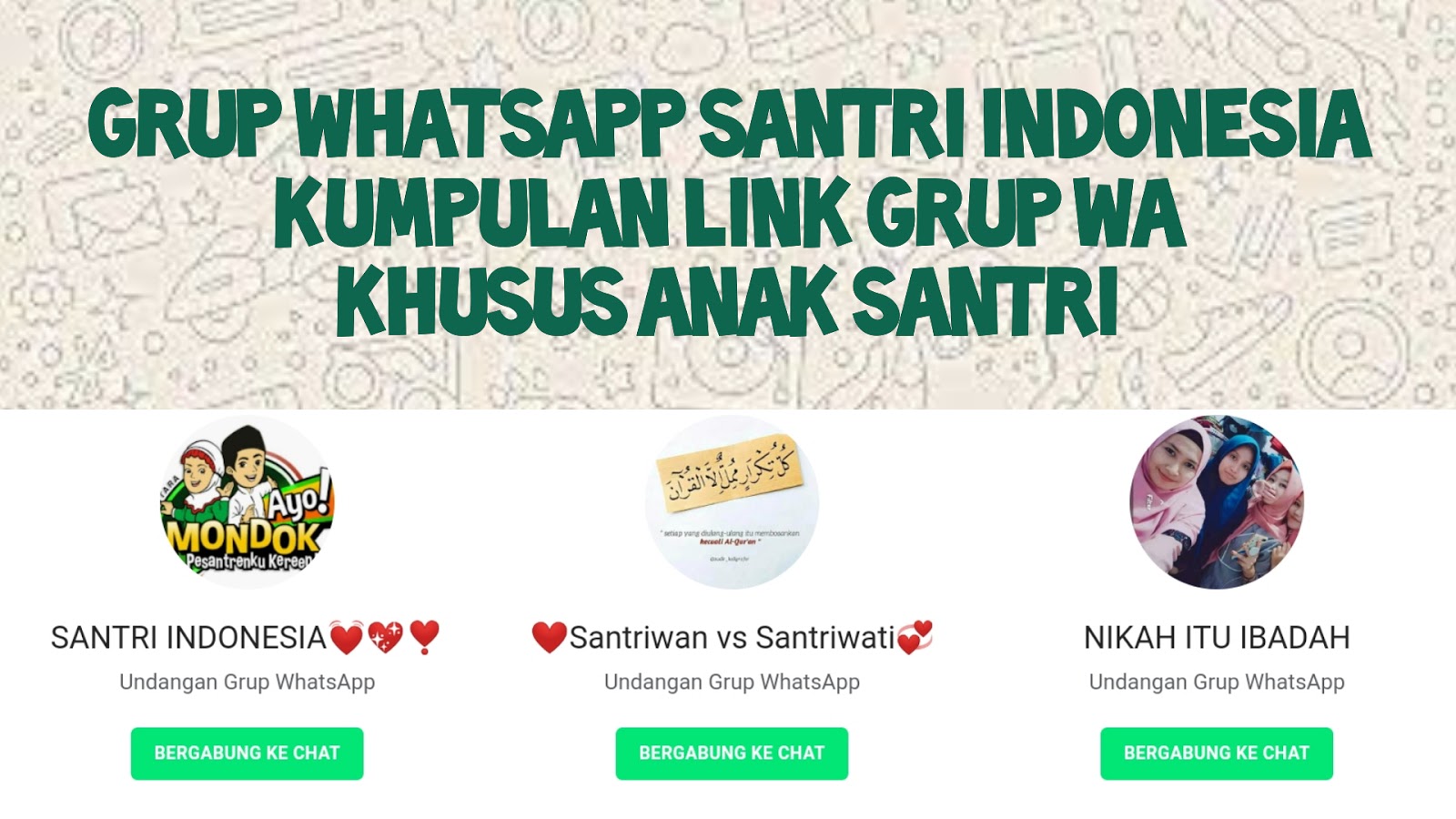 Grup WA Santri Indonesia | Link Grup Whatsapp Khusus Anak Santri
