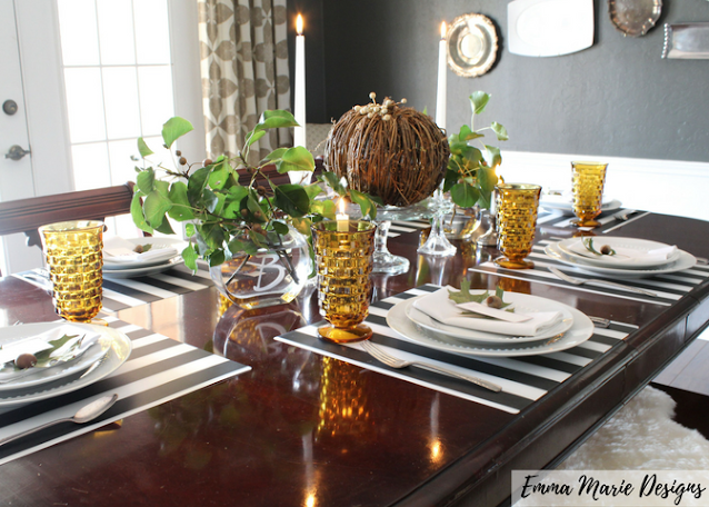 Use greenery for your table centerpiece
