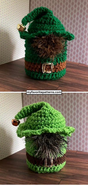 Christmas Elf Crochet Jam Jar Cover Tutorial